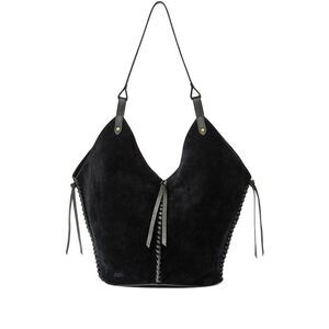 ISABEL MARANT Suede Hobo Bag with Braided Details Women BLACK Shoulder Bags